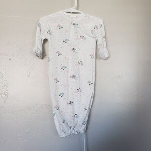 Dundee Vintage Baby One Size Sleep Sack Dress Nightgown White Minnie Mickey 90s